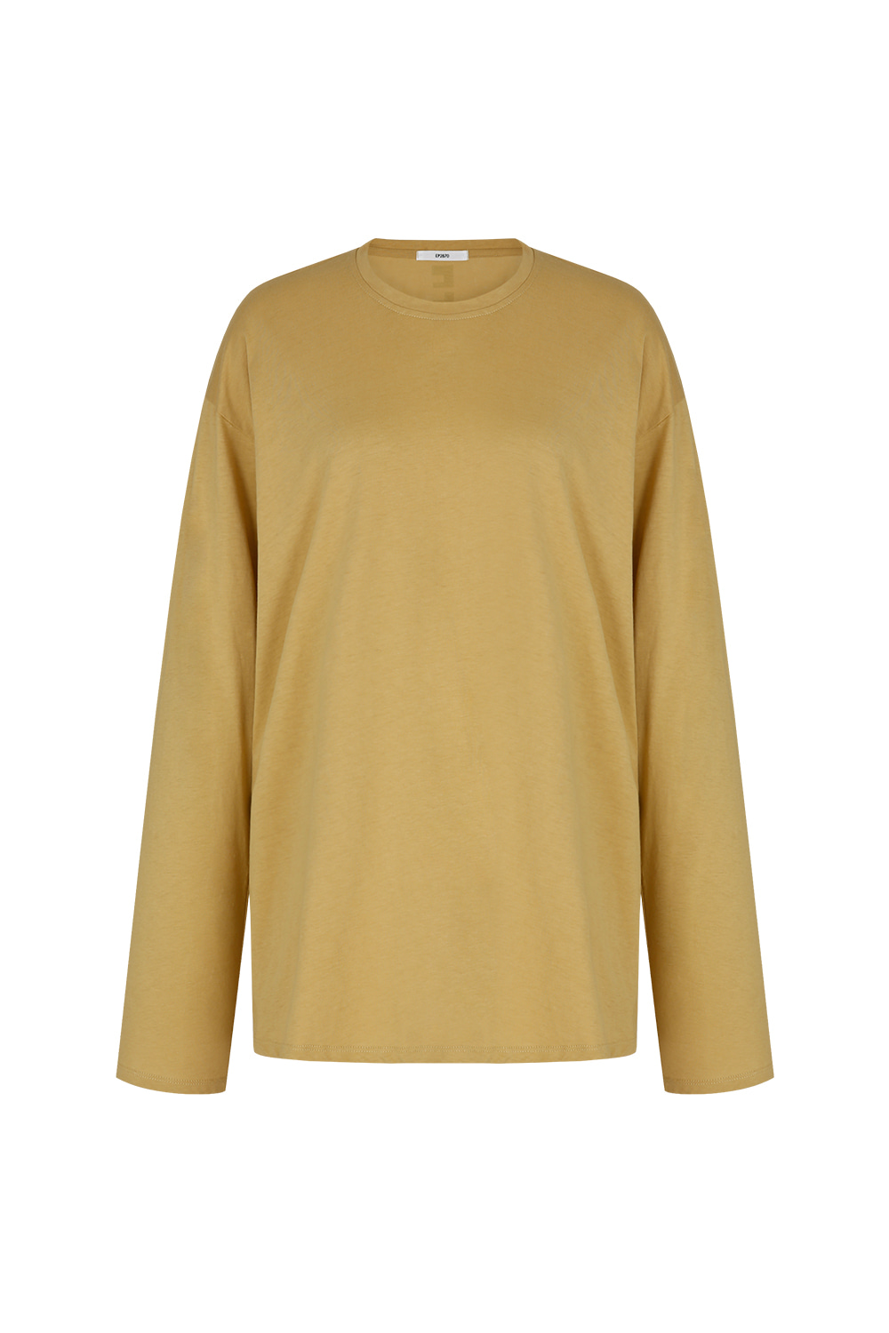 Silket round neck T-shirts_Light mustard