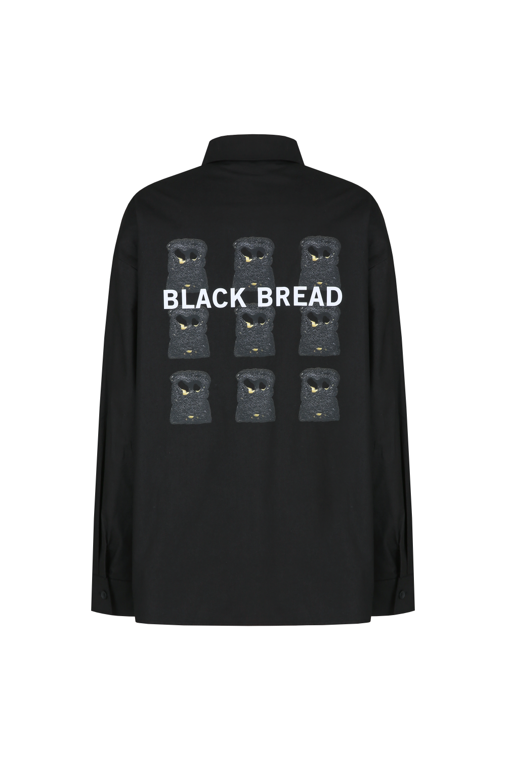Back print black bread shirt_Black